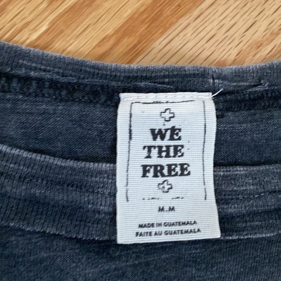 We the Free T shirt Tee Women’s Gray Oversized Cropped Boxy slub knit Size M - Picture 6 of 6
